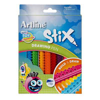 artline stix drawing pen assorted pack 10