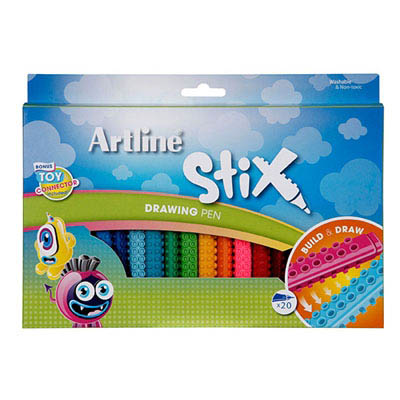 Image for ARTLINE STIX DRAWING PEN ASSORTED PACK 20 from Surry Office National