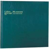 collins 700 series analysis book petty cash 4 cr / 9 dr columns 96 leaf a3.5 green
