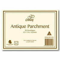croxley c6 antique parchment envelopes plainface moist seal 100gsm 114 x 162mm cream pack 20