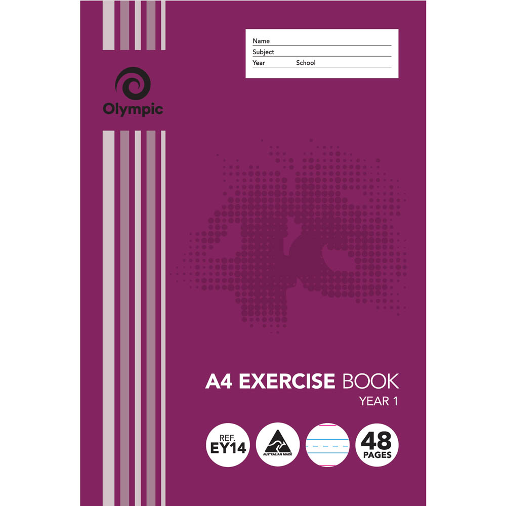 Image for OLYMPIC EY14 EXERCISE BOOK YEAR 1 24MM RULED 55GSM 48 PAGE A4 from Office National