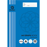 olympic gh548 graph book 5mm squares 48 page 55gsm a4
