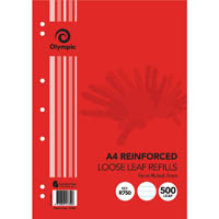 olympic r750 reinforced loose leaf refill 7mm feint ruled 55gsm a4 pack 500