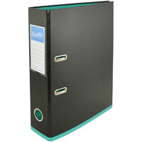 bantex lever arch file 70mm a4 2 tone black and turquoise