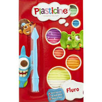colorific plasticine 30g assorted fluro pack 10