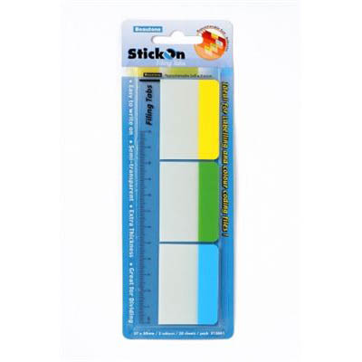Image for STICK-ON FILING TABS 30 SHEETS 37 X 50MM ASSORTED PACK 30 from Mackay Business Machines (MBM) Office National