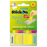 stick-on pop up flags 50 sheets 45 x 25mm lemon