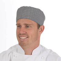 dnc chef hat flat top checked
