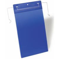 durable logistics pockets with wire straps a4 portrait blue pack 50