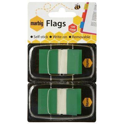 Image for MARBIG POP-UP FLAGS TWIN PACK GREEN from Surry Office National