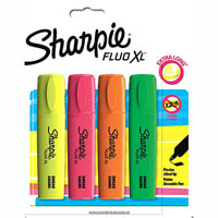 sharpie fluo xl highlighter chisel assorted pack 4