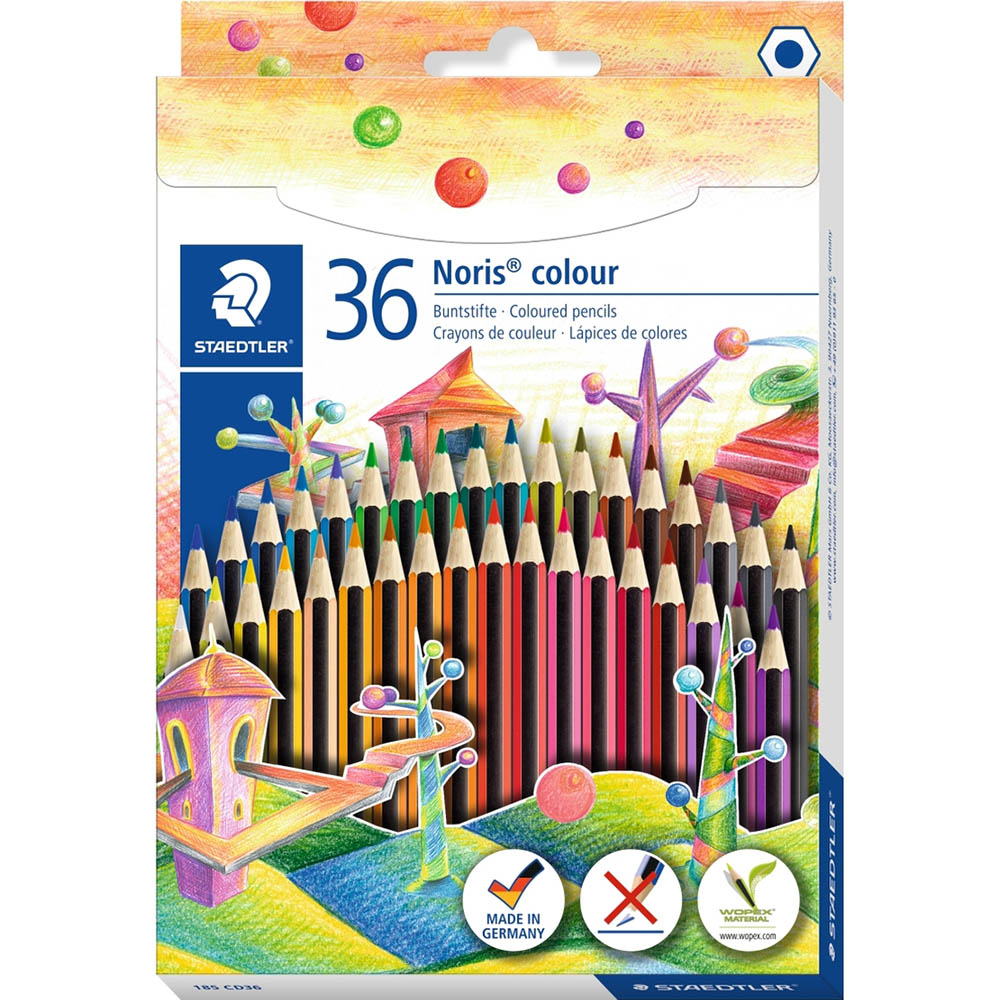 Image for STAEDTLER 185 NORIS COLOUR PENCILS ASSORTED BOX 36 from Pirie Office National