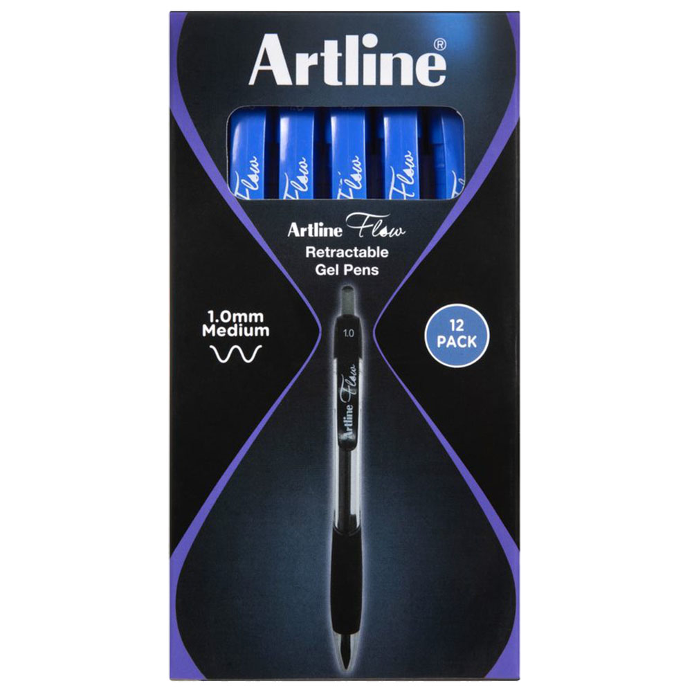 Image for ARTLINE FLOW RETRACTABLE BALLPOINT PEN 1.0MM BLUE BOX 12 from Emerald Office Supplies Office National
