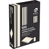 olympic manilla folder foolscap buff 163gsm box 100