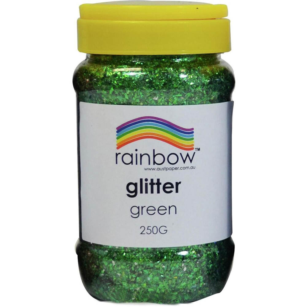 Image for RAINBOW GLITTER 250G JAR GREEN from Officebarn Office National