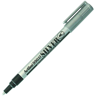 Image for ARTLINE 990 METALLIC PERMANENT MARKER 1.2MM BULLET SILVER HANGSELL from Discount Office National