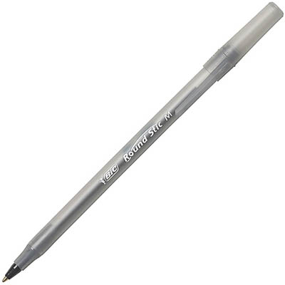 Image for BIC ROUND STIC BALLPOINT PENS MEDIUM BLACK BOX 12 from Office National Sydney Stationery