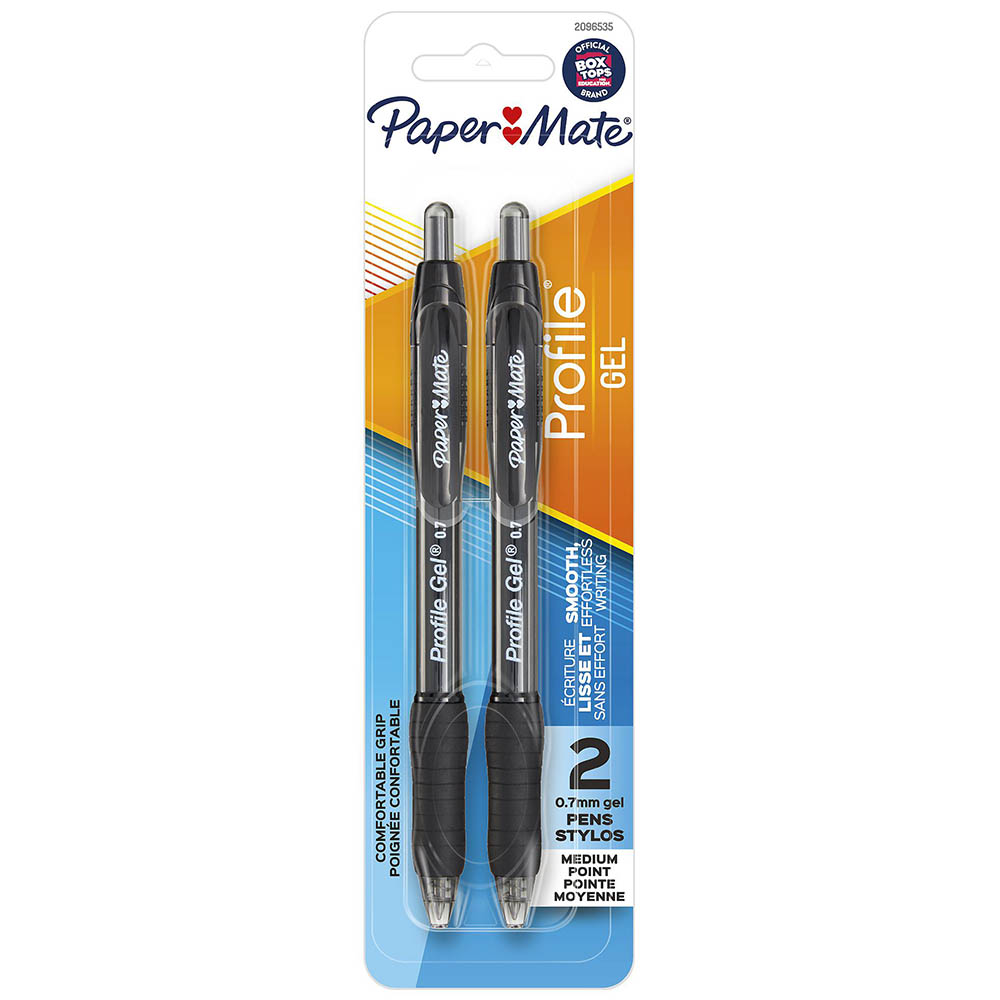 Image for PAPERMATE PROFILE GEL INK PEN 0.7MM BLACK PACK 2 from Angletons Office National