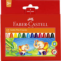 faber-castell jumbo wax crayons assorted box 12