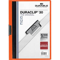 durable duraclip document file portrait 30 sheet capacity a4 orange