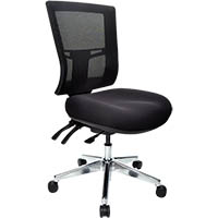 buro metro ii 24/7 task chair medium mesh back 3-lever polished aluminium base black