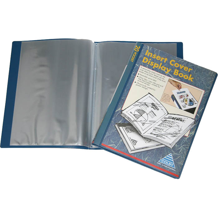 Image for COLBY DISPLAY BOOK NON-REFILLABLE INSERT COVER 20 POCKET A4 NAVY from Office National