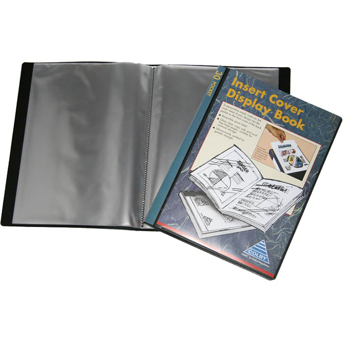 Image for COLBY DISPLAY BOOK NON-REFILLABLE INSERT COVER 30 POCKET A4 BLACK from Express Office National