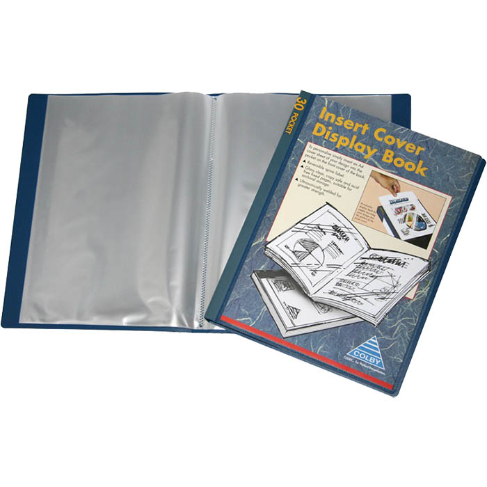 Image for COLBY DISPLAY BOOK NON-REFILLABLE INSERT COVER 30 POCKET A4 NAVY from Office National