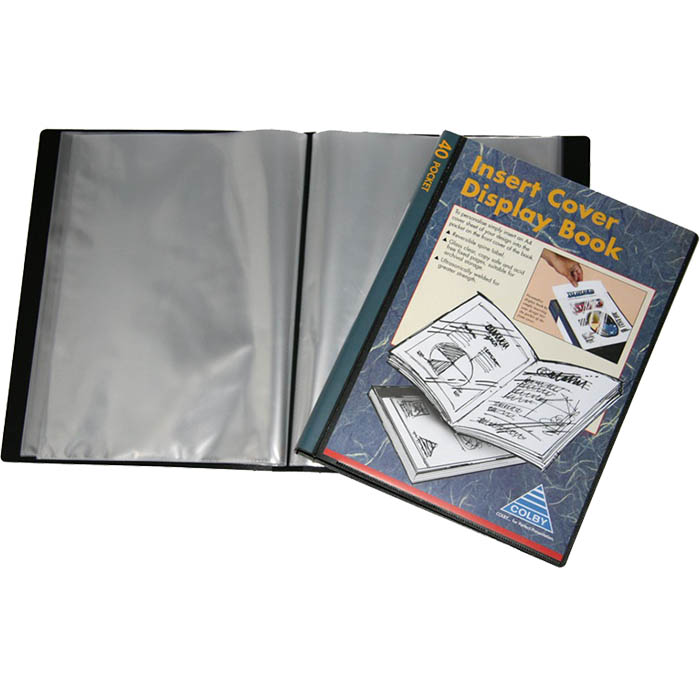 Image for COLBY DISPLAY BOOK NON-REFILLABLE INSERT COVER 40 POCKET A4 BLACK from SBA Office National - Darwin