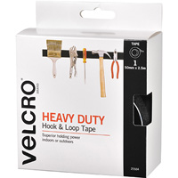 velcro brand® stick-on heavy duty hook and loop tape 50mm x 2.5m black