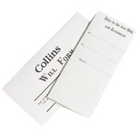 collins will forms in envelope slimline white counter display pack 20