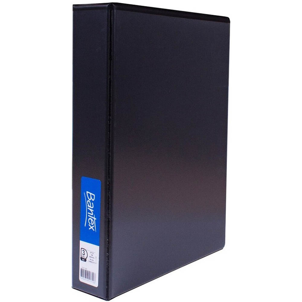 Image for BANTEX INSERT RING BINDER PP 3D 65MM A4 BLACK from Pirie Office National