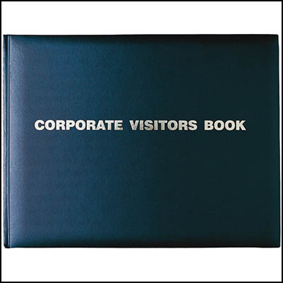 Image for COLLINS CORPORATE VISITORS BOOK 192 PAGE 300 X 200MM GOLD BLOCKED BLACK from Chris Humphrey Office National