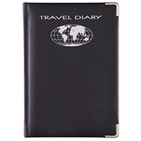 debden travel diary embossed pu cover 210 x 148mm black/silver