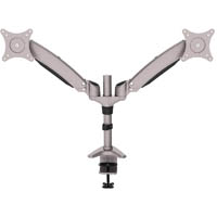 dac monitor arm dual flex ergonomic silver