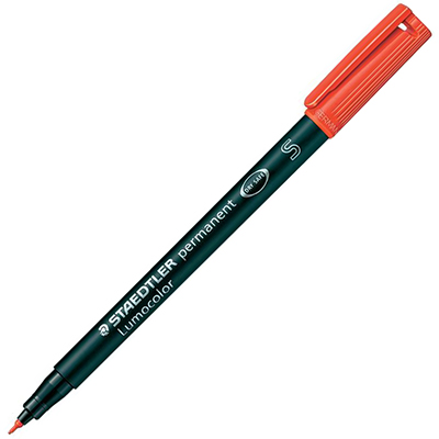 Image for STAEDTLER 313 LUMOCOLOR PERMANENT MARKER BULLET SUPERFINE 0.4MM RED from Surry Office National