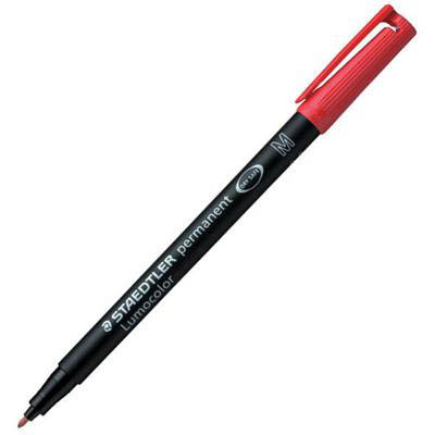 Image for STAEDTLER 317 LUMOCOLOR PERMANENT MARKER BULLET 1.0MM RED BOX 10 from Office National Limestone Coast