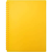 bantex euro display book refillable 20 pocket a4 matte yellow