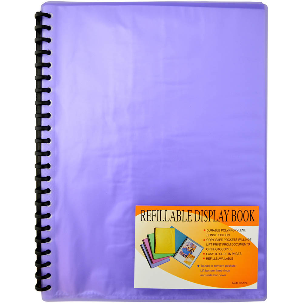Image for BEAUTONE COOL FROST DISPLAY BOOK REFILLABLE 20 POCKET A4 PURPLE from Two Bays Office National