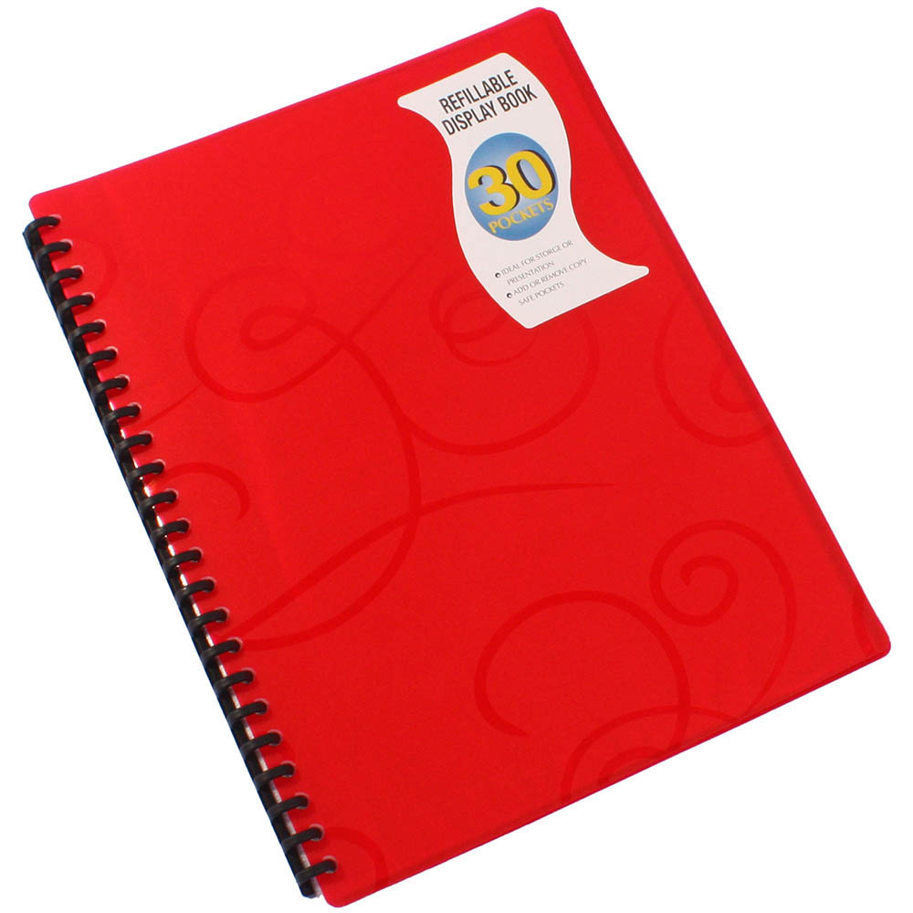 Image for BEAUTONE JEWEL DISPLAY BOOKS REFILLABLE 30 POCKET A4 RED from Angletons Office National
