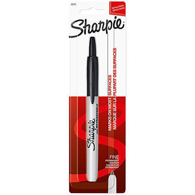 Image for SHARPIE RETRACTABLE PERMANENT MARKER BULLET FINE 1.0MM BLACK HANGSELL from Office National Perth CBD