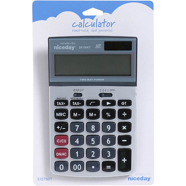 Image for NICEDAY CALCULATOR DESKTOP LARGE 12 DIGIT from Two Bays Office National