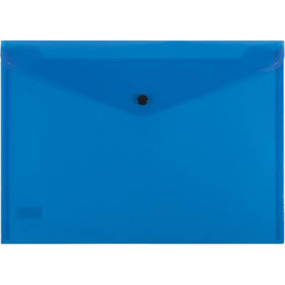 Image for BANTEX DOCUMENT FOLDER BUTTON CLOSURE A4 TRANSPARENT BLUE from Angletons Office National