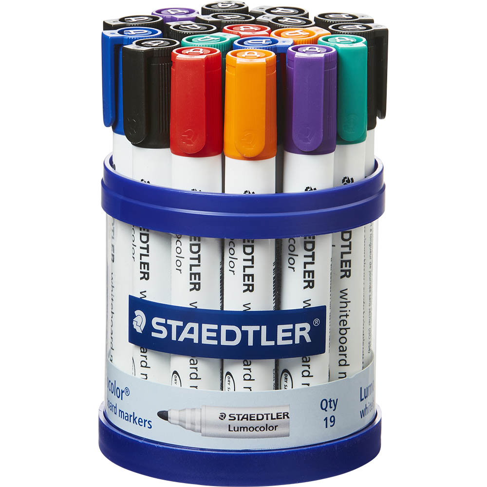 Image for STAEDTLER 351 LUMOCOLOR WHITEBOARD MARKER BULLET ASSORTED CUP 19 from Discount Office National