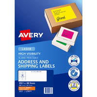 avery 35977 l7163fo high visibility shipping label laser 14up fluoro orange pack 25