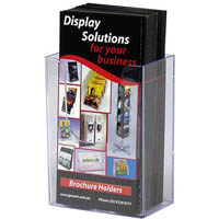 deflecto brochure holder extra capacity wall mount dl clear