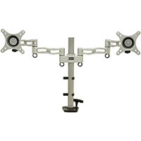 dac mp200 monitor arm double adjustable articulating silver