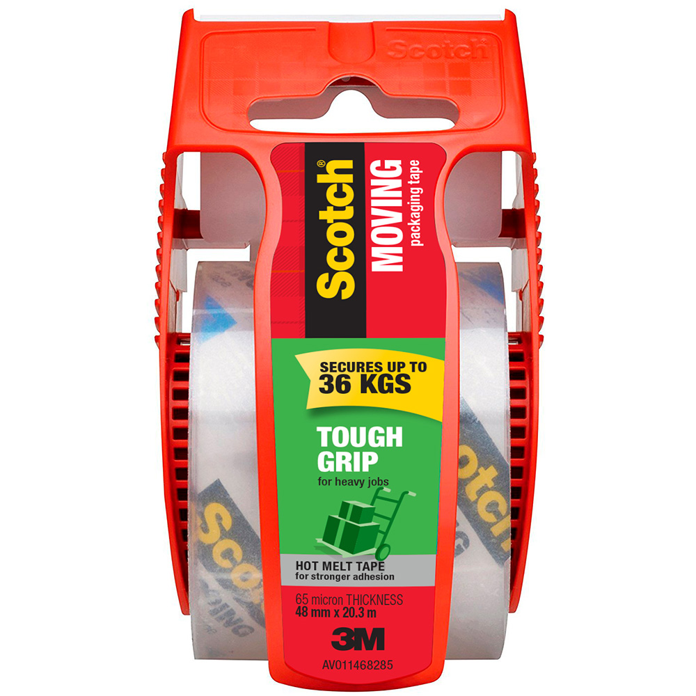 Image for SCOTCH 150 TOUGH GRIP MOVING TAPE AND DISPENSER 48MM X 20.CLEAR from PaperChase Office National
