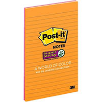 post-it 5845-ssuc super sticky lined notes 123 x 200mm energy boost pack 4