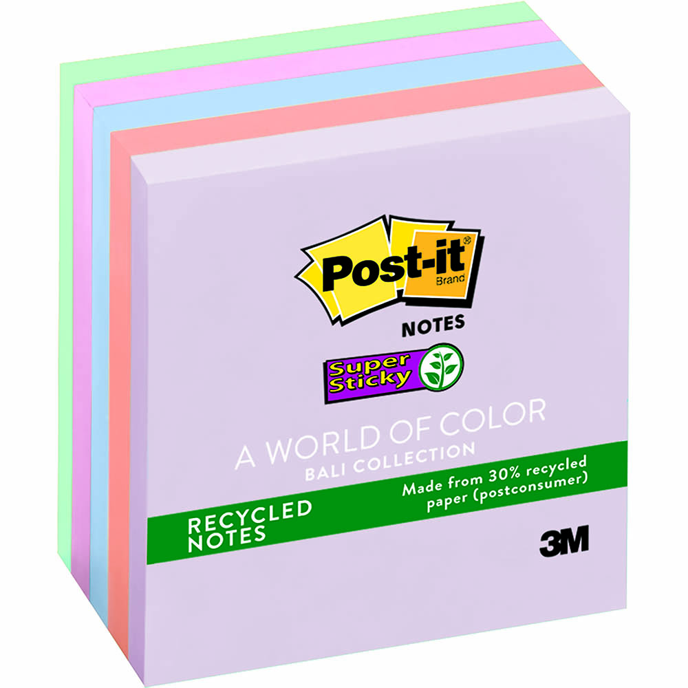 Image for POST-IT 654-5SSNRP RECYCLED SUPER STICKY NOTES 76 X 76MM BALI PACK 5 from Our Town & Country Office National